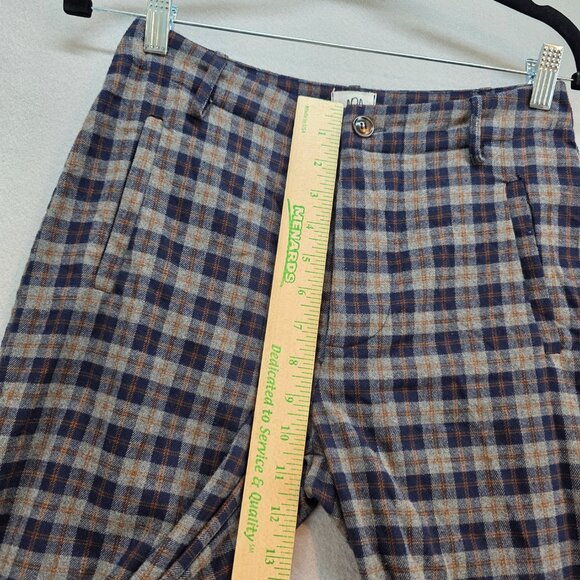 Anthropologie DRA Plaid Trouser Pants Straight Leg Crop 27" Length Academia XS - Picture 8 of 11